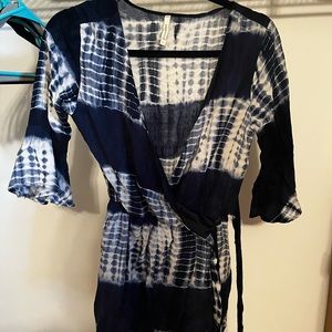 Navy and White Romper